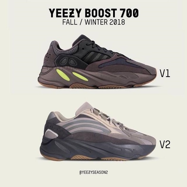 what is the difference between yeezy v1 and v2